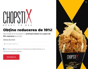 Catalog Chopstix Timișoara | Obține reducerea de 10%! | 2025-01-06T00:00:00+02:00 - 2025-02-02T23:59:00+02:00